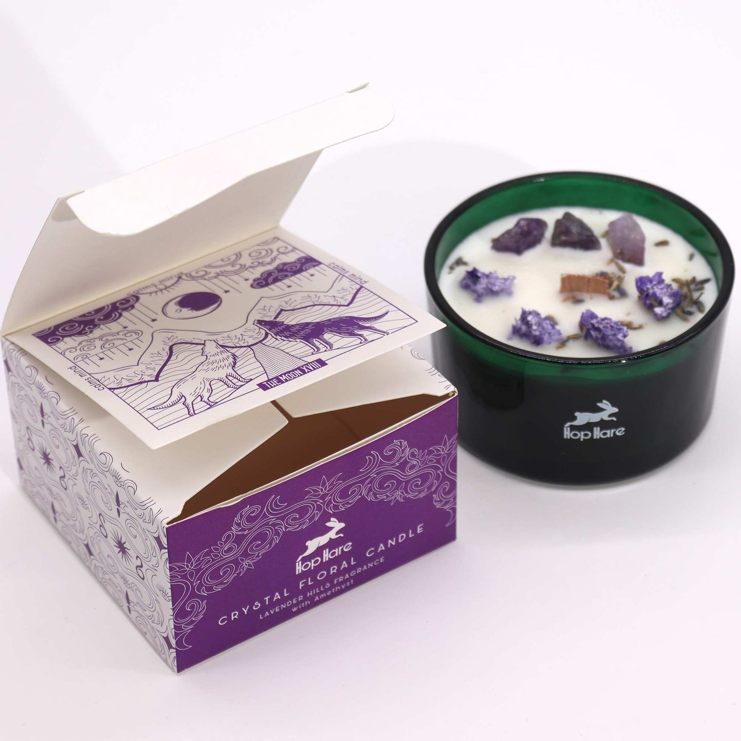 Bougie Fleur Magique en Cristal Lune